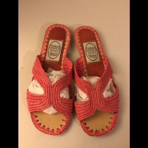 Emma Hopes Raffia Sandals pink color